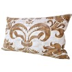 Fortuny Fabric Lumbar Pillow Case in Caramel & White Glicine Pattern