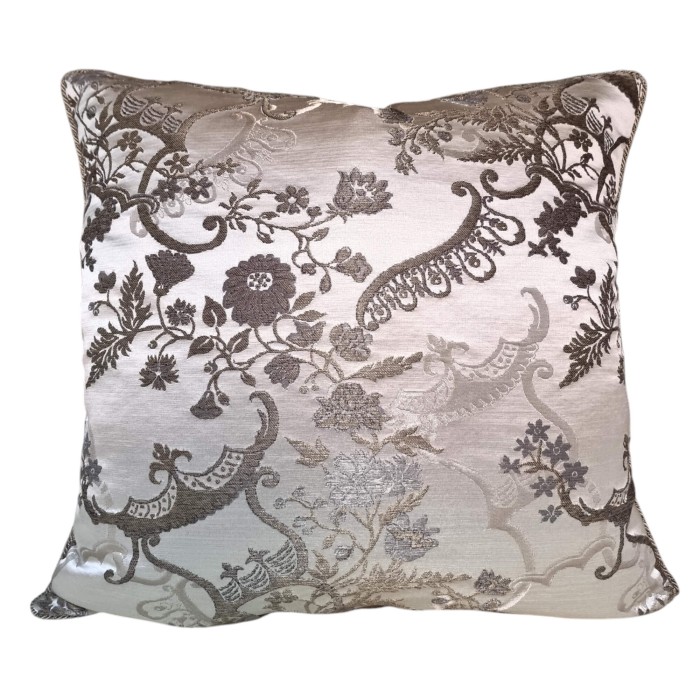 Ivory & Gold Silk Brocade Madama Butterfly Rubelli  Fabric Throw Pillow Cushion Cover Rubelli 