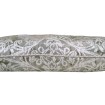 Silver Winged Lion Embroidered Reseda Green Brocade Fabric Pillow