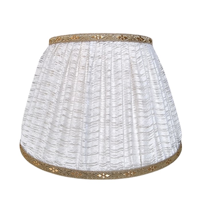 Pleated Lace Lampshade Rubelli Fabric Ivory Jam Session Pattern