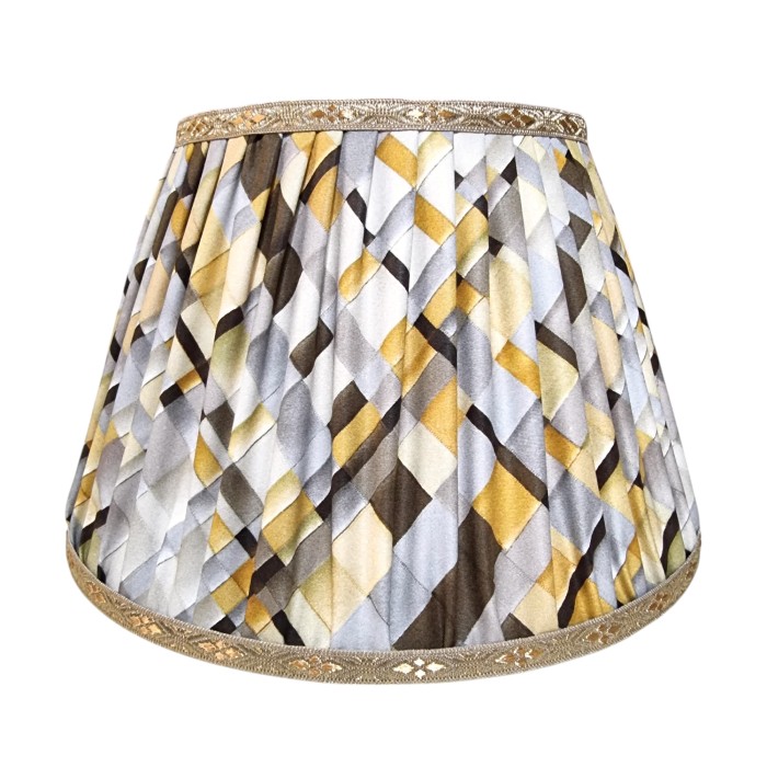 Pleated Lampshade Rubelli Fabric Yellow Saint-Etienne Pattern