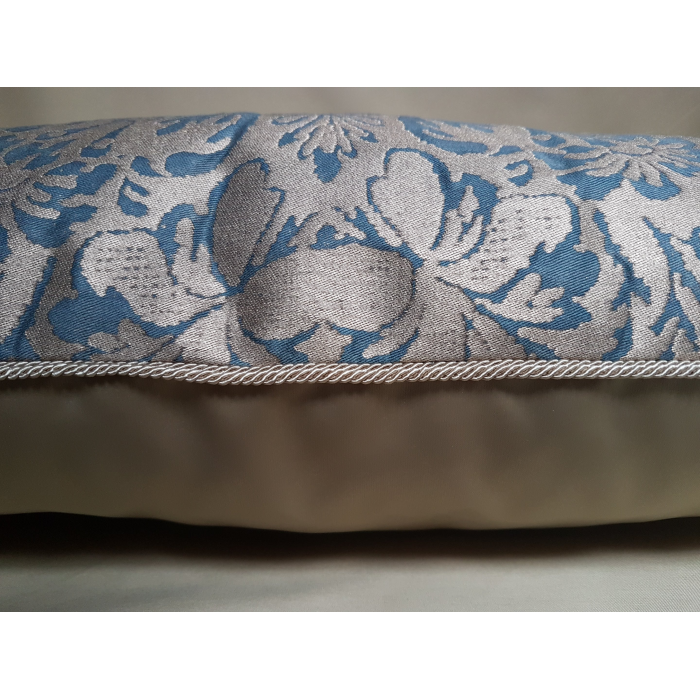 Lumbar Throw Pillow Cushion Cover Fortuny Fabric Slate Blue 0883
