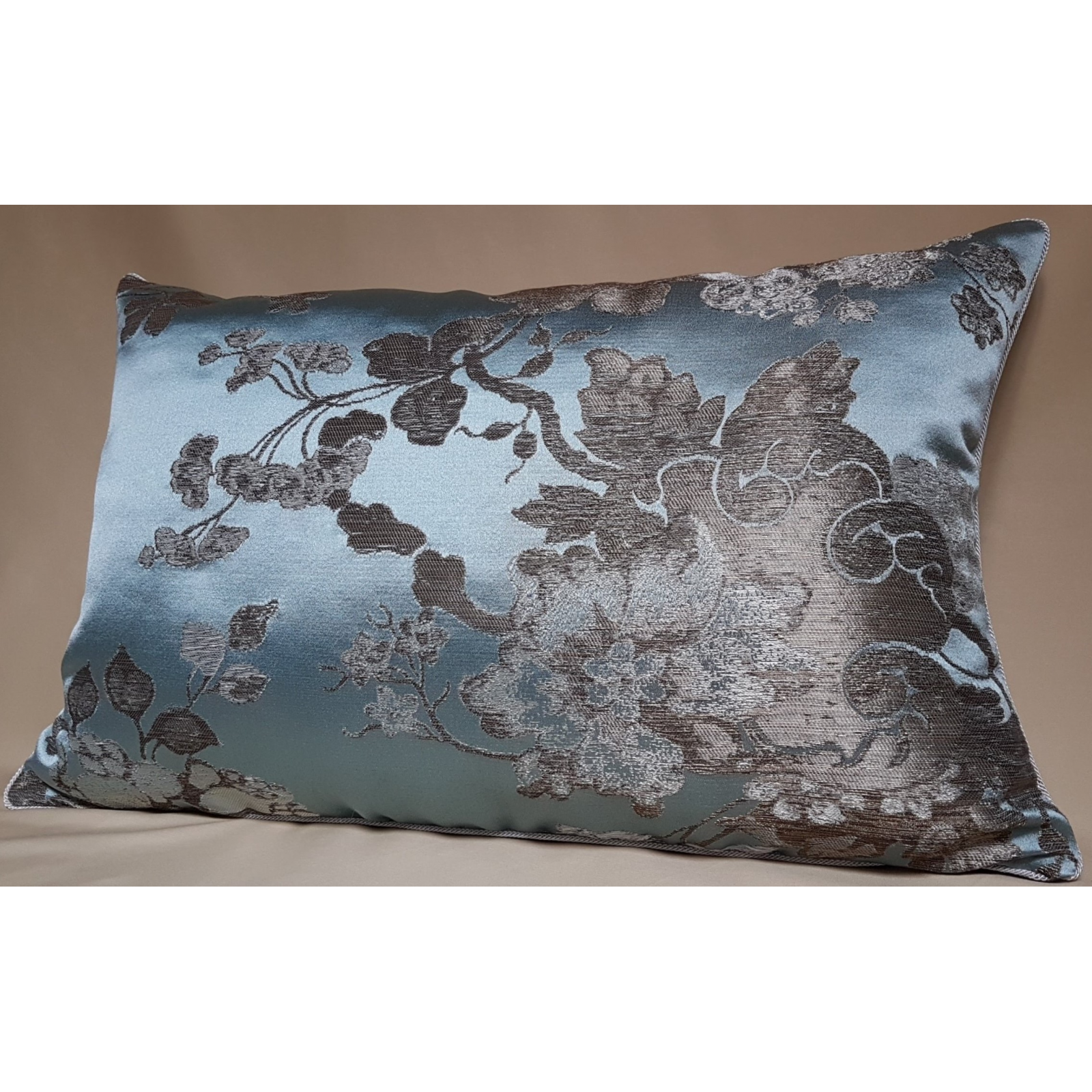 Luxury Pillow Case with Tassel Trim Silk Brocade Rubelli Fabric