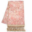 Luxury Table Runner Pink Silk Lampas Rubelli Fabric Michelle Pattern with Tassel Trim