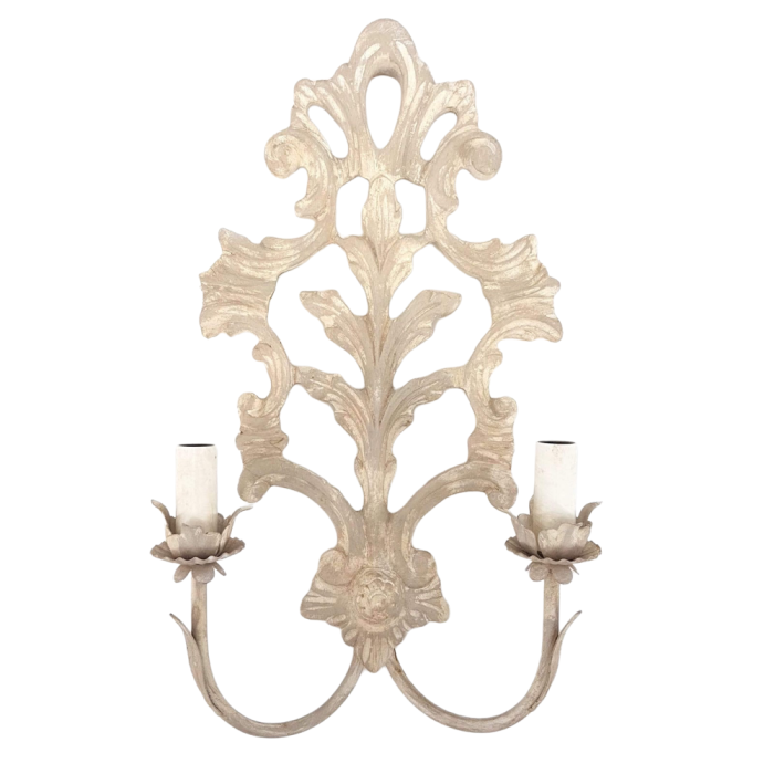 distressed white wood wall sconces