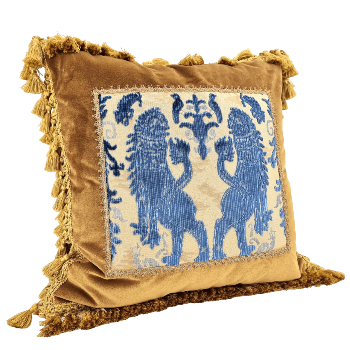 Decorative Pillow Case Gold Rubelli Velvet with Luigi Bevilacqua...