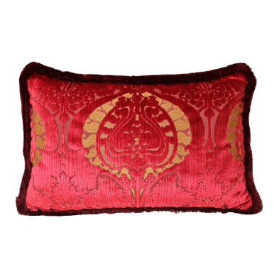 Luxury Pillow Case with Tassel Trim Silk Brocade Rubelli Fabric