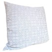 Housse de Coussin Fait Main en Tissu Fortuny Shiraz Bleu Poussière et Blanc