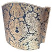 Venetian Lampshade Rubelli Silk Brocatelle Fabric Blue and Gold Tebaldo Pattern Half Lamp Shade